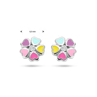 vDam Oorknoppen Bloem Zirkonia Zilver Gerhodineerd 1335284