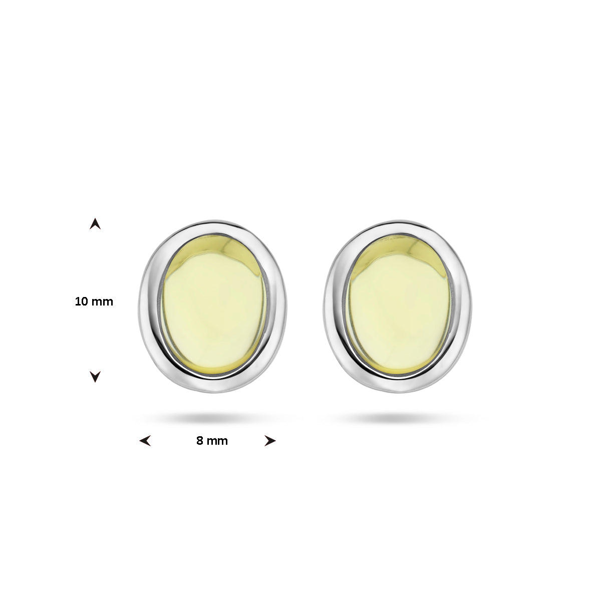 vDam Oorknoppen Citroenkwarts Zilver Gerhodineerd 1336654