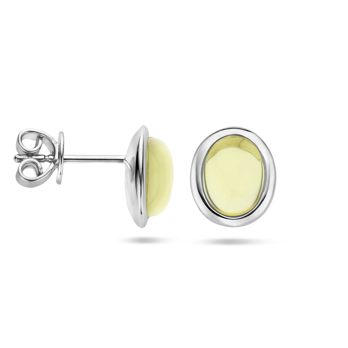 vDam Oorknoppen Citroenkwarts Zilver Gerhodineerd 1336654