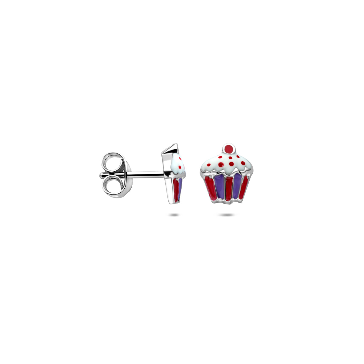 vDam Oorknoppen Cupcake 7,5 Mm Zilver Gerhodineerd 1341853