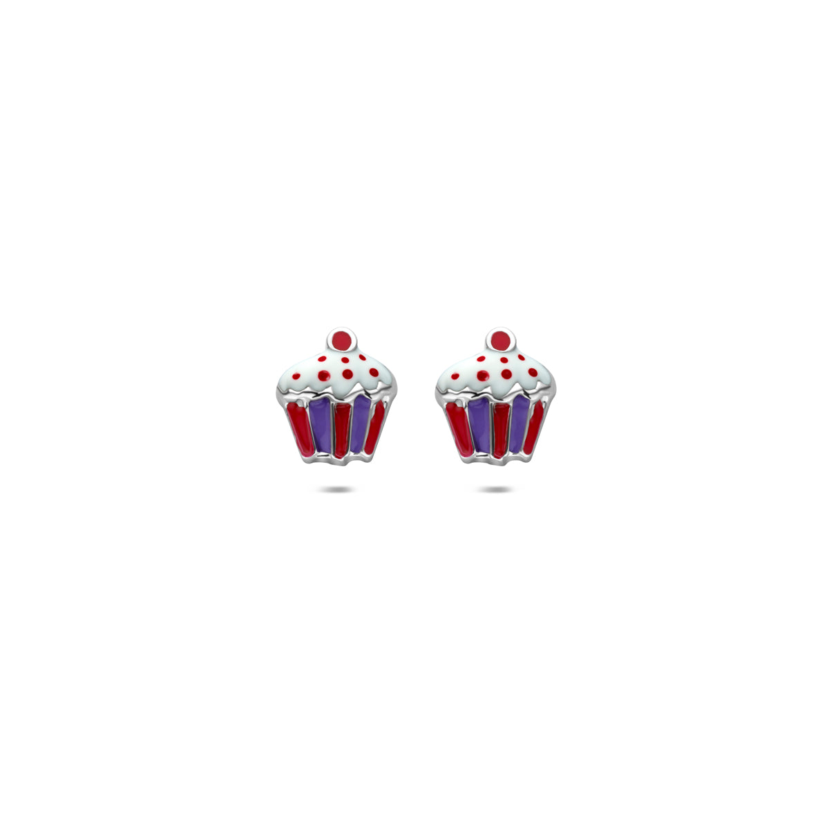 vDam Oorknoppen Cupcake 7,5 Mm Zilver Gerhodineerd 1341853
