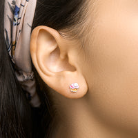 vDam Oorknoppen Cupcake Zilver Gerhodineerd 1329209