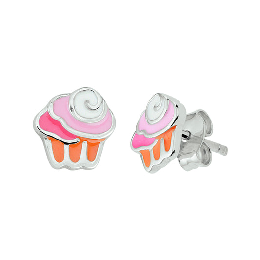 vDam Oorknoppen Cupcake Zilver Gerhodineerd 1337276