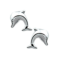 vDam Oorknoppen Dolfijn Zilver Wit 1000507