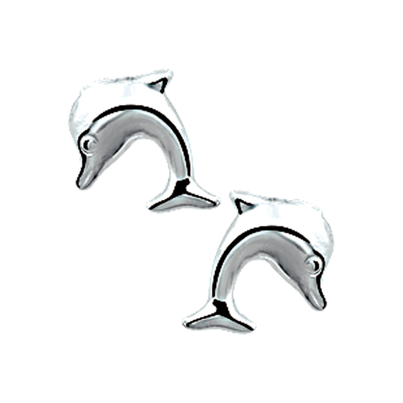vDam Oorknoppen Dolfijn Zilver Wit 1000507