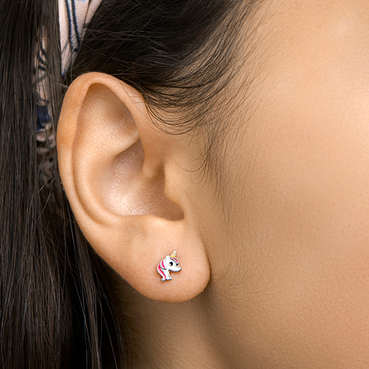 vDam Oorknoppen Eenhoorn Zilver Gerhodineerd 1328636