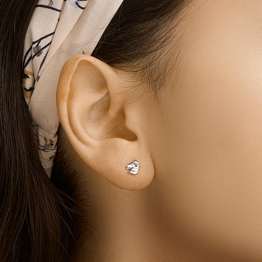 vDam Oorknoppen Eenhoorn Zilver Gerhodineerd 1332040