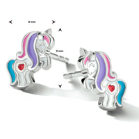 vDam Oorknoppen Eenhoorn Zilver Gerhodineerd 1334564