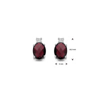 vDam Oorknoppen Granaat En Zirkonia 10,5 Mm Zilver Gerhodineerd 1340316