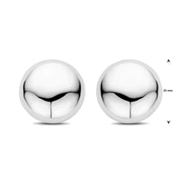 vDam Oorknoppen Half-bol 20 Mm Zilver Gerhodineerd 1339862