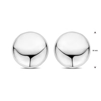 vDam Oorknoppen Half-bol 30 Mm Zilver Gerhodineerd 1339865