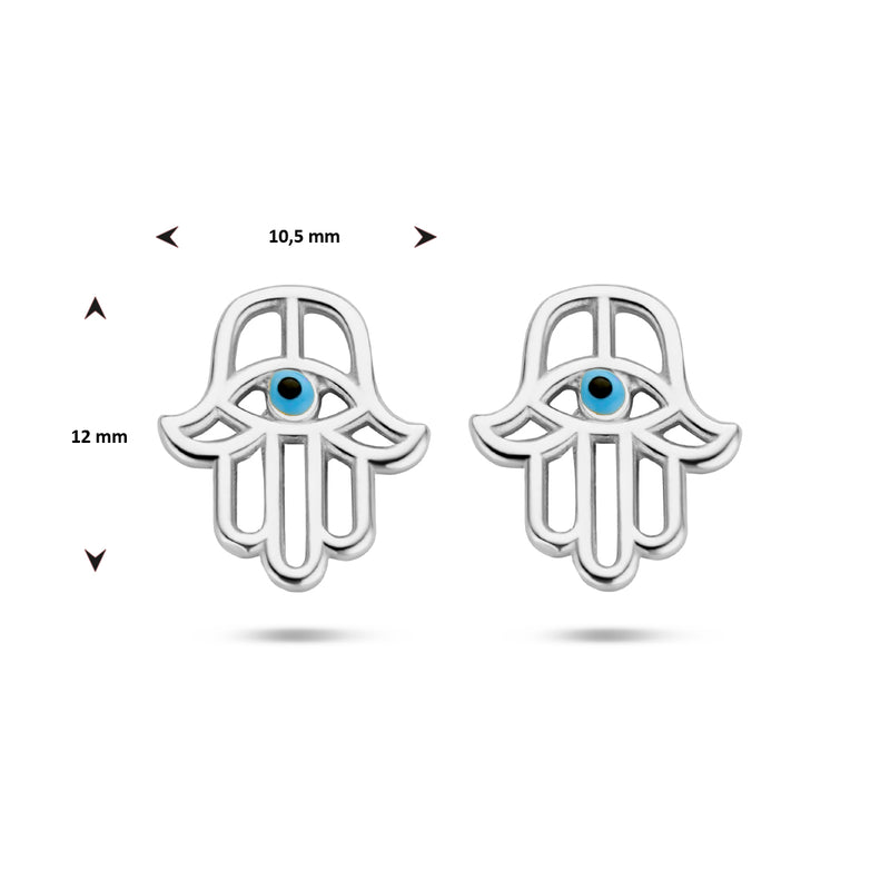 vDam Oorknoppen Handje Van Fatima Zilver Gerhodineerd 1335429