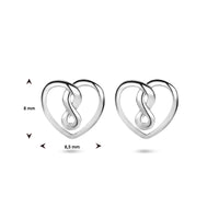 vDam Oorknoppen Hart En Infinity Zilver Gerhodineerd 1335065