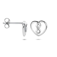 vDam Oorknoppen Hart En Infinity Zilver Gerhodineerd 1335065