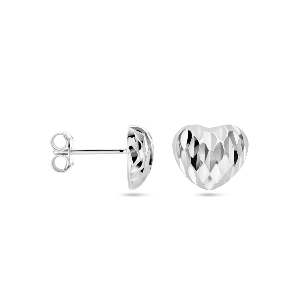 vDam Oorknoppen Hart Gediamanteerd Zilver Gerhodineerd 1338569