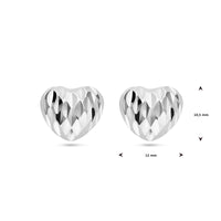 vDam Oorknoppen Hart Gediamanteerd Zilver Gerhodineerd 1338569