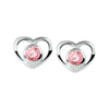 vDam Oorknoppen Hart Roze Zirkonia Zilver Wit 1018725
