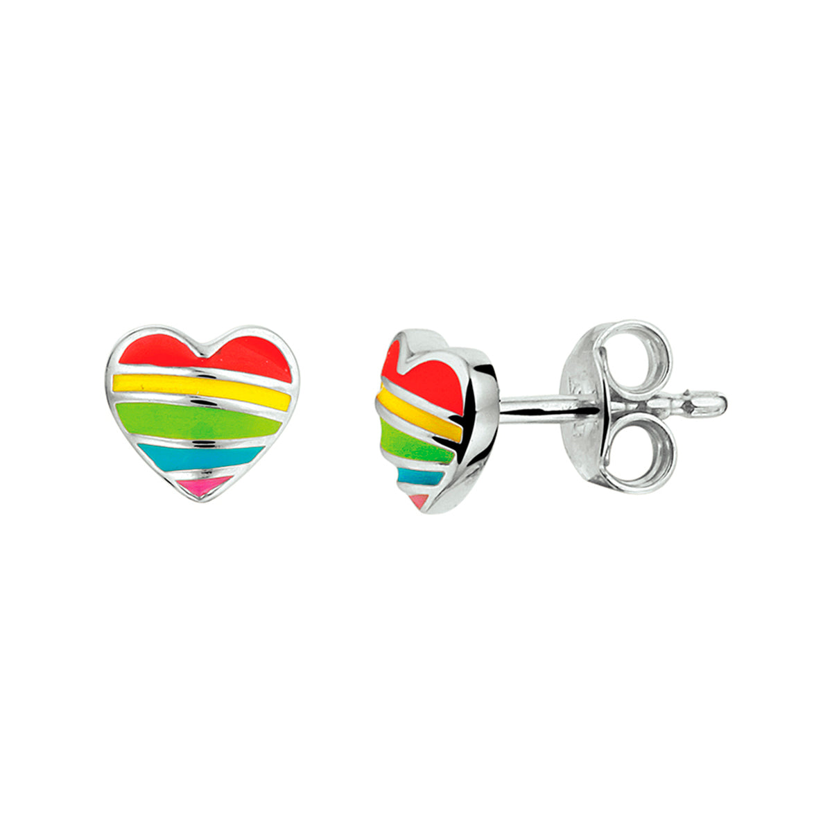 vDam Oorknoppen Hart Zilver Gerhodineerd 1332888