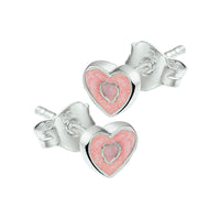 vDam Oorknoppen Hart Zilver Wit 1019440