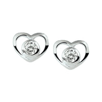 vDam Oorknoppen Hart Zirkonia Zilver Wit 1018727