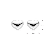 vDam Oorknoppen Hartje 13 Mm Zilver Gerhodineerd 1340521