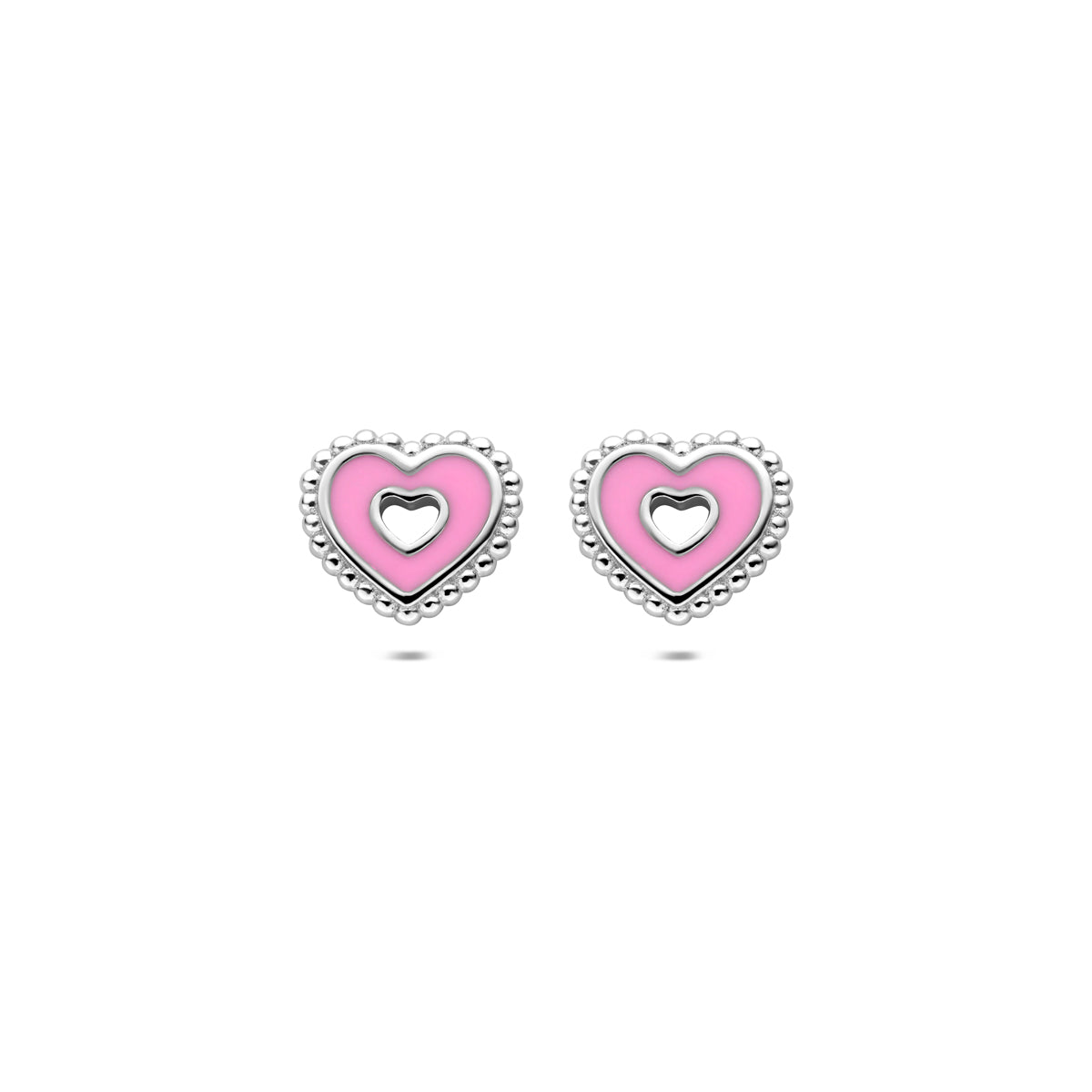 vDam Oorknoppen Hartje 8,5 Mm Zilver Gerhodineerd 1341815