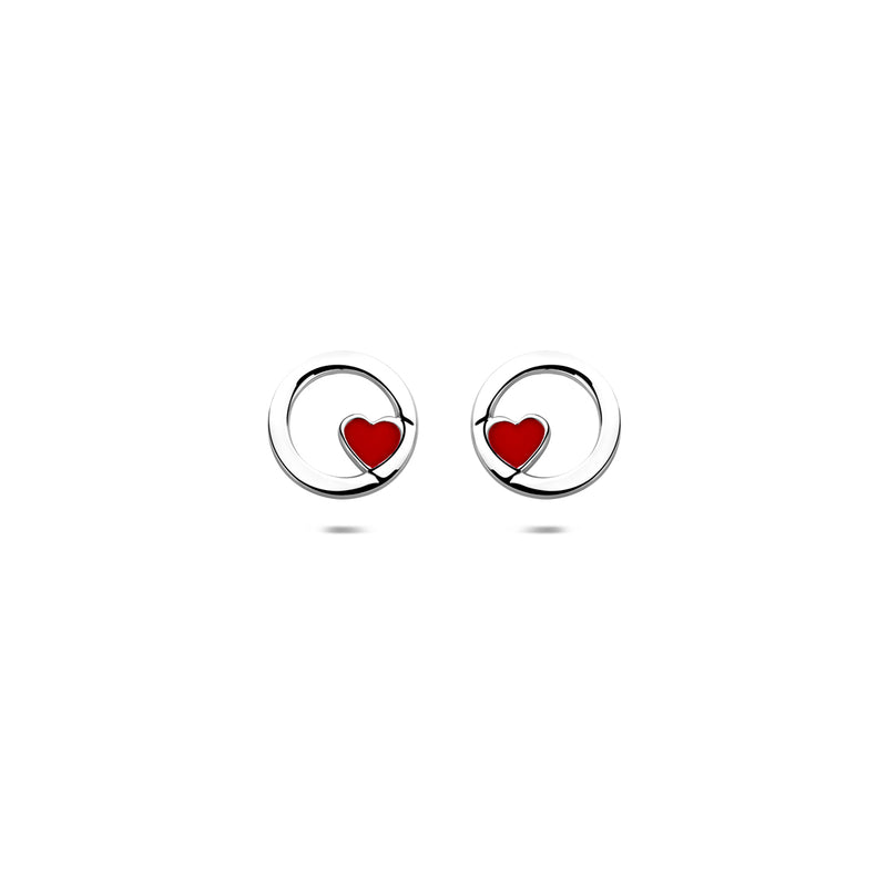 vDam Oorknoppen Hartje 8 Mm Zilver Gerhodineerd 1341867