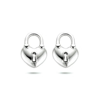 vDam Oorknoppen Hartje/slotje Zilver Gerhodineerd 1334115