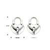 vDam Oorknoppen Hartje/slotje Zilver Gerhodineerd 1334115
