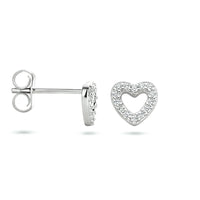 vDam Oorknoppen Hartje Zirkonia Zilver Gerhodineerd 1334794