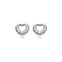 vDam Oorknoppen Hartjes 11 Mm Zilver Gerhodineerd 1341367