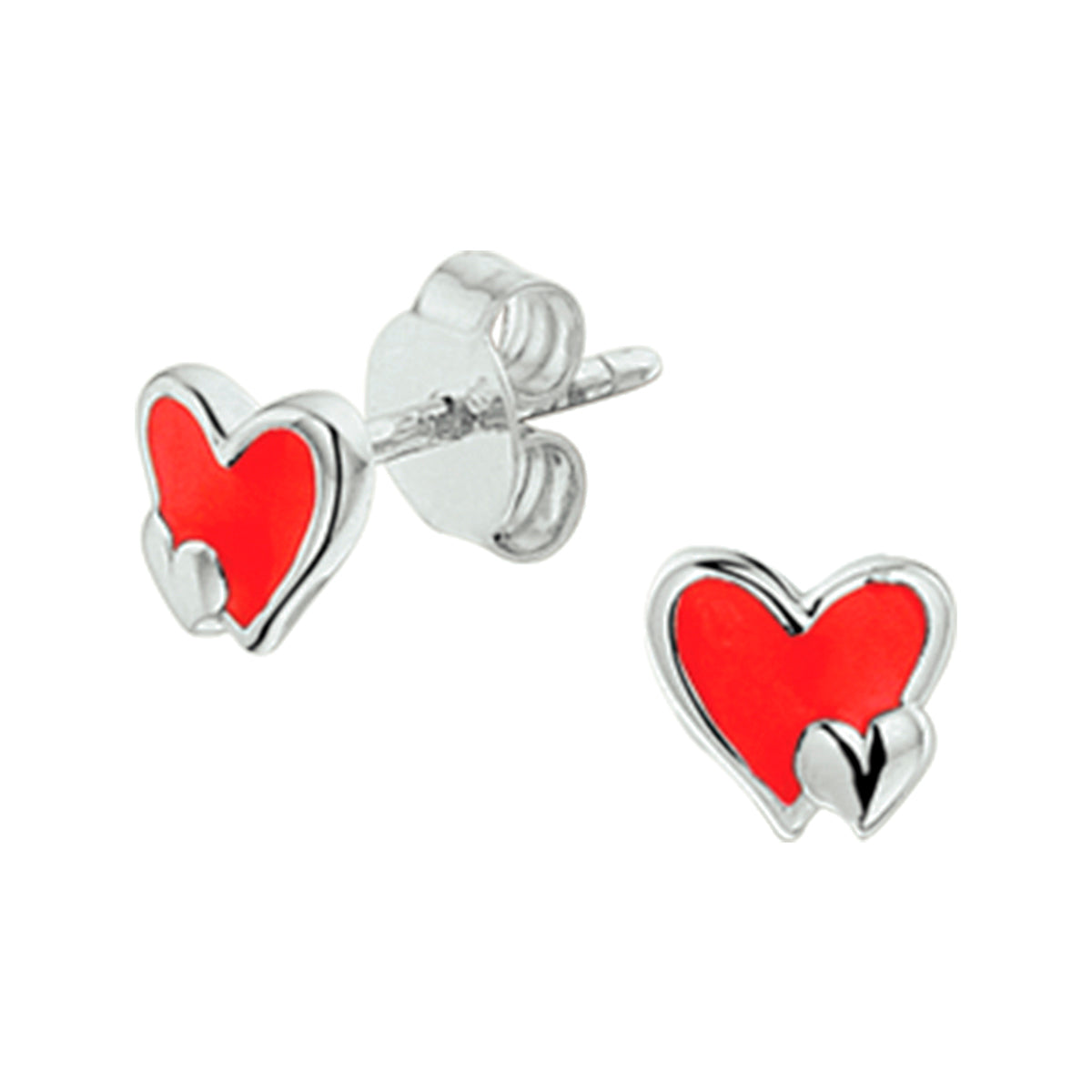 vDam Oorknoppen Hartjes Zilver Gerhodineerd 1325876