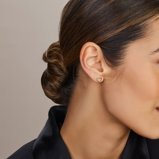 vDam Oorknoppen Hartjes Zirkonia 9 Mm Zilver Gerhodineerd 1341359