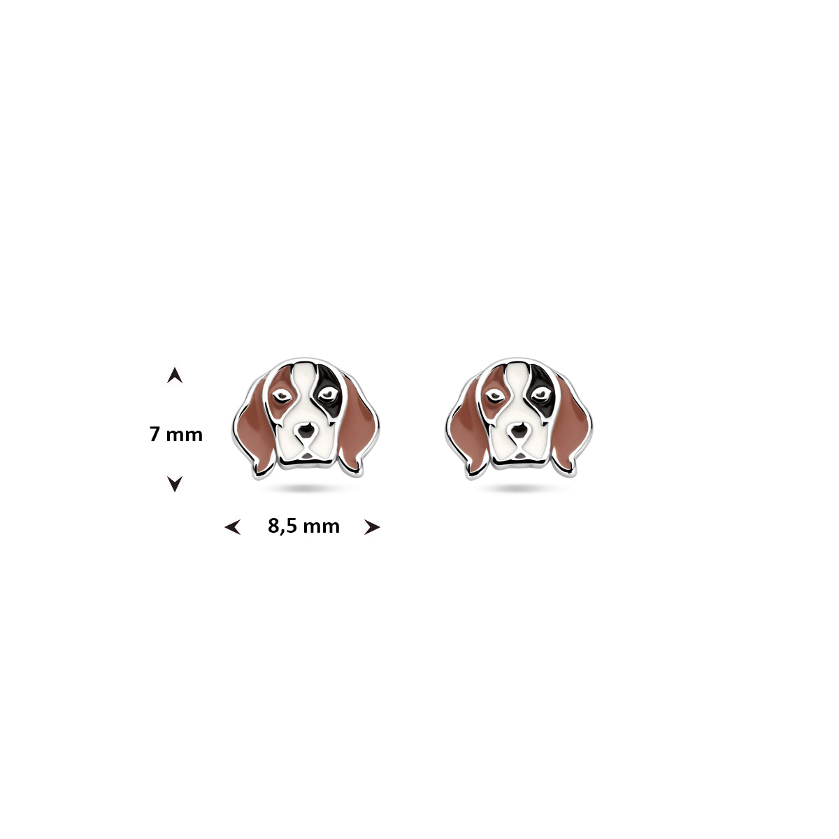 vDam Oorknoppen Hond 7 Mm Zilver Gerhodineerd 1341445