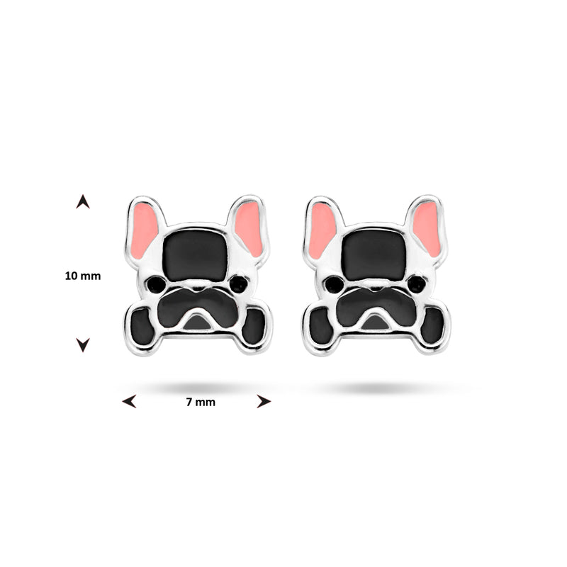 vDam Oorknoppen Hond Zilver Gerhodineerd 1335540