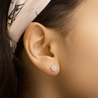 vDam Oorknoppen Hondenpoot Zilver Gerhodineerd 1332041