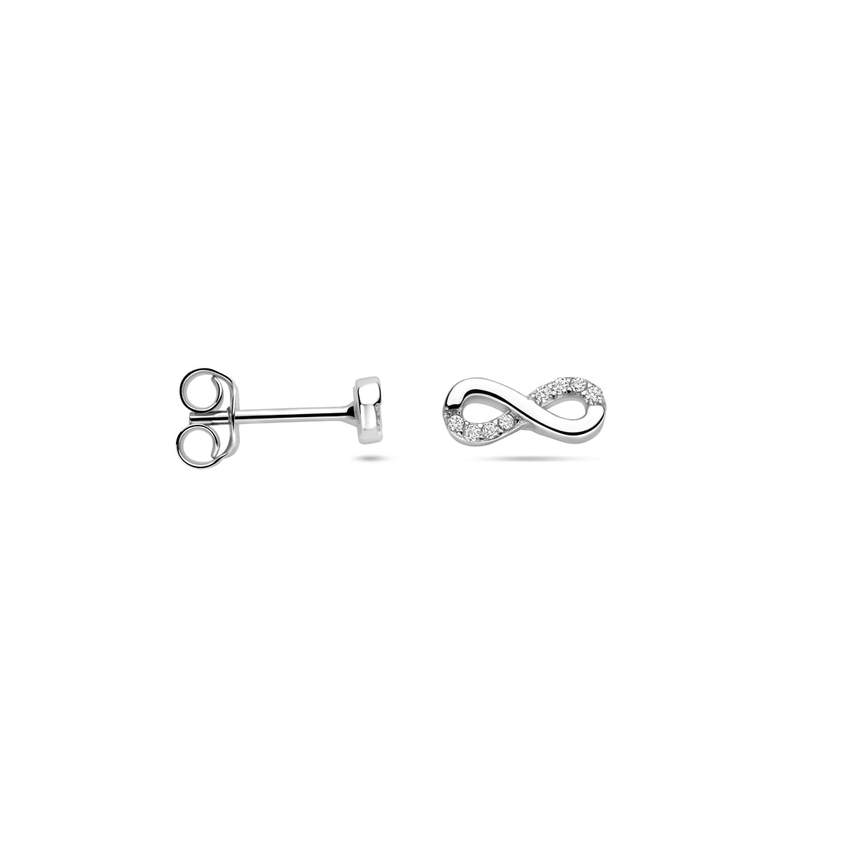 vDam Oorknoppen Infinity Zirkonia 9 Mm Zilver Gerhodineerd 1341564