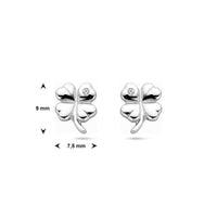 vDam Oorknoppen Klavertje Zirkonia Zilver Gerhodineerd 1338921