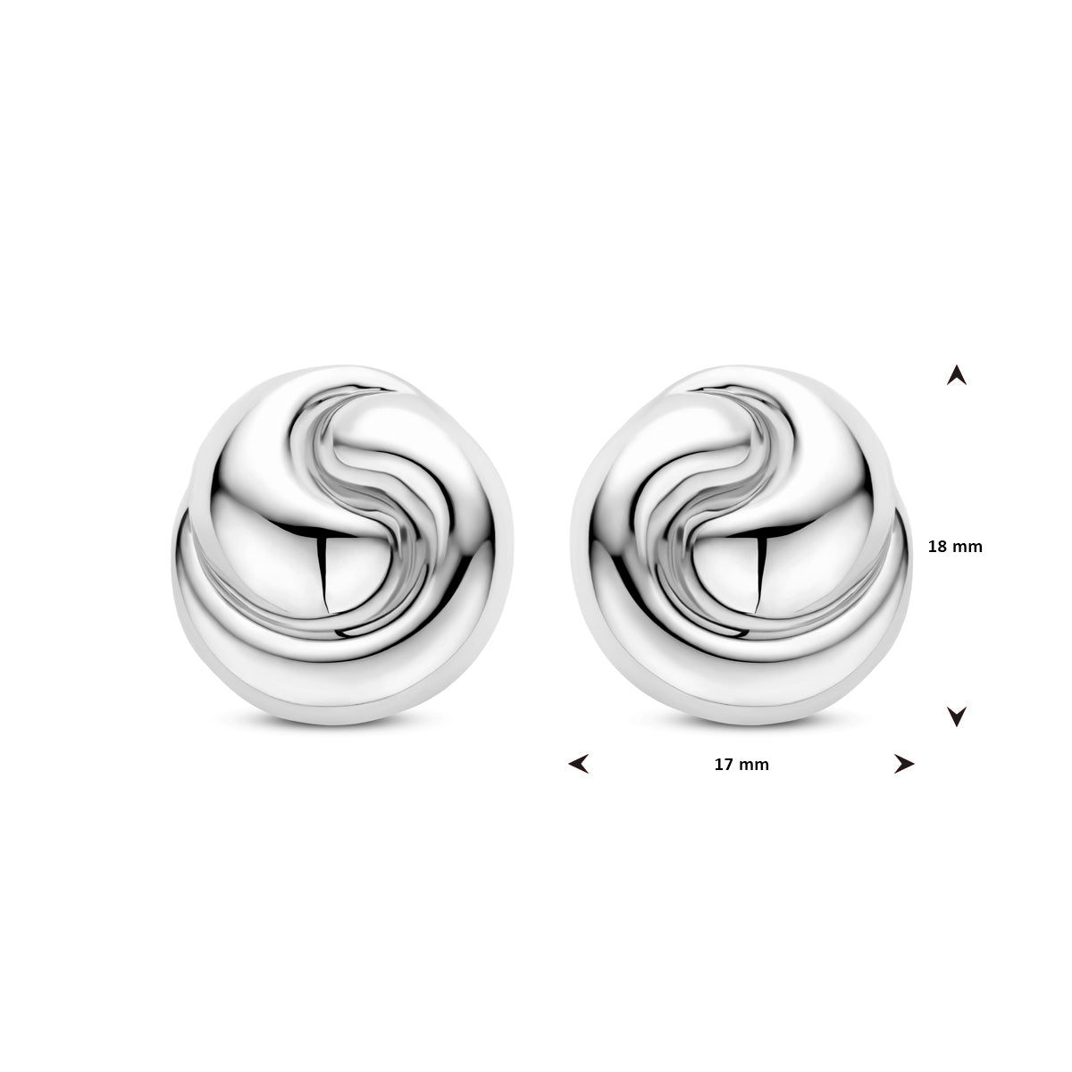 vDam Oorknoppen Knoop 18 Mm Zilver Gerhodineerd 1340051