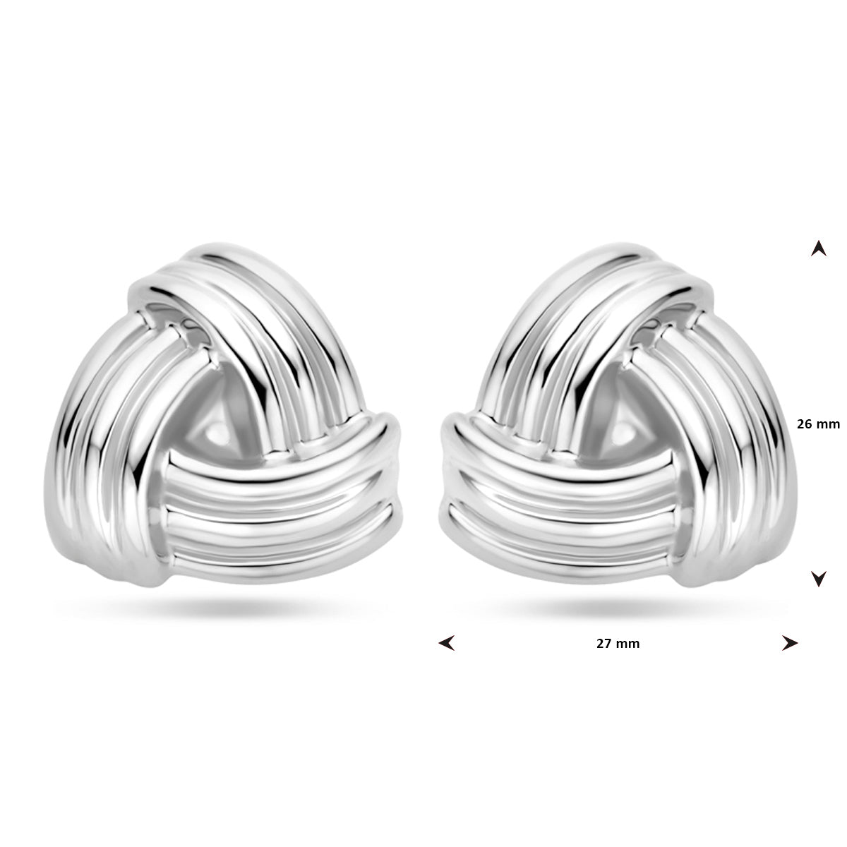 vDam Oorknoppen Knoop 26 Mm Zilver Gerhodineerd 1339985