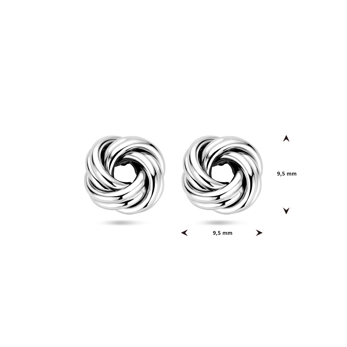 vDam Oorknoppen Knoop Zilver Gerhodineerd 1338436