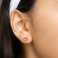 vDam Oorknoppen Kroon Zirkonia Zilver Gerhodineerd 1328196