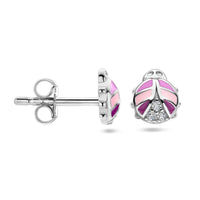 vDam Oorknoppen Lieveheersbeestje Zirkonia Zilver Gerhodineerd 1336976