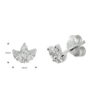 vDam Oorknoppen Lotus Zirkonia Zilver Gerhodineerd 1333474