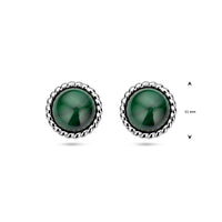 vDam Oorknoppen Malachiet Zilver Gerhodineerd 1337731