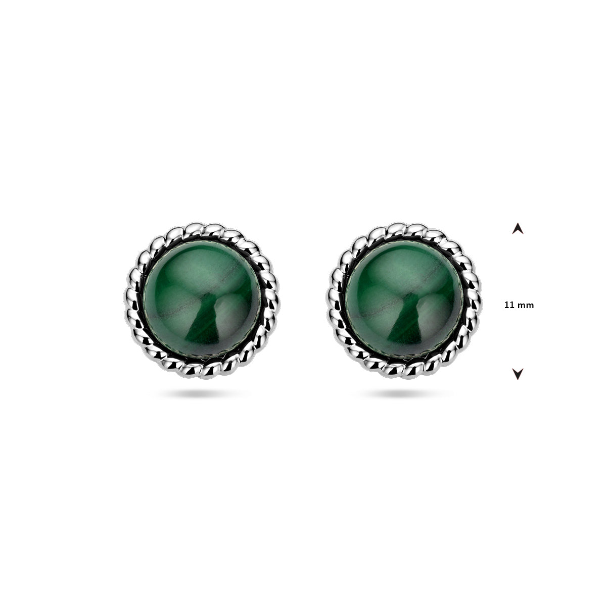 vDam Oorknoppen Malachiet Zilver Gerhodineerd 1337731