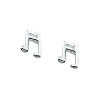 vDam Oorknoppen Muzieknoot Zilver Wit 1000638