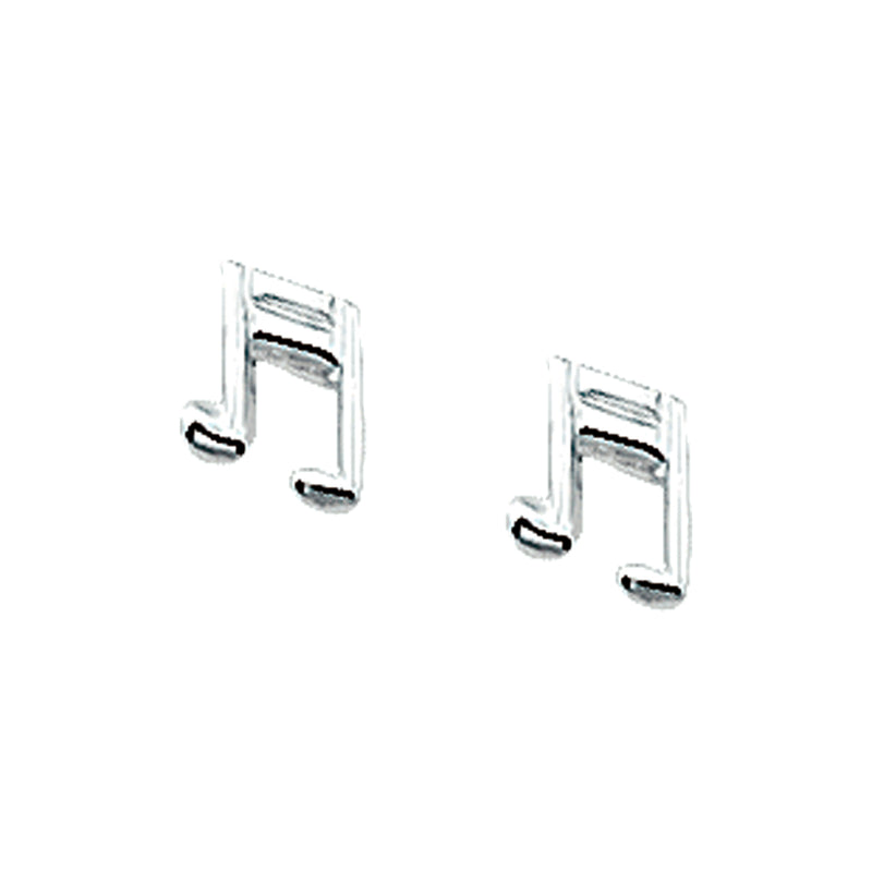 vDam Oorknoppen Muzieknoot Zilver Wit 1000638