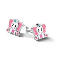 vDam Oorknoppen Olifant Blauw Zirkonia Zilver Gerhodineerd 1334489