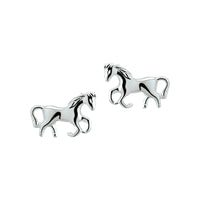 vDam Oorknoppen Paard Zilver Wit 1000559